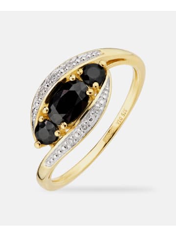 Diamant L'éternel Ring, mit Saphir, 375 Gelbgold