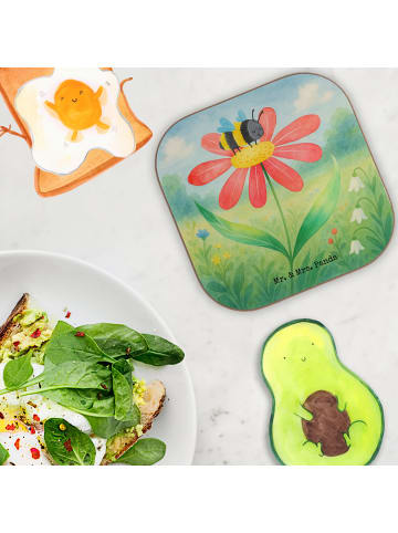 Mr. & Mrs. Panda Getränkeuntersetzer Hummel Blume Design ohne Sp... in Weiß