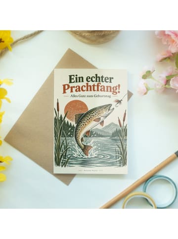 Mr. & Mrs. Panda Glückwunschkarte Forelle elegant Design mit Spruch in Weiß