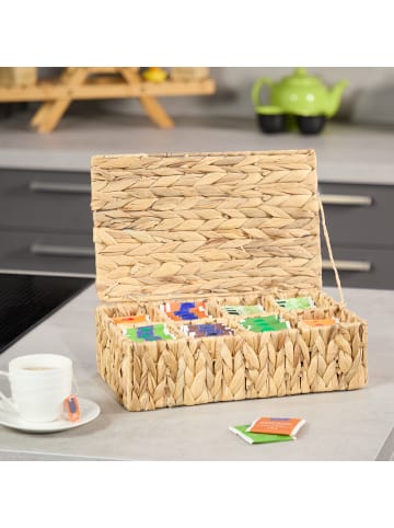 relaxdays Teebox in Natur - (B)33 x (H)10 x (T)20,5 cm