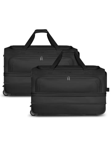 Redolz Duffle Essentials 2-Rollen Reisetasche Set 2-tlg. L+L mit Dehnfalte in black