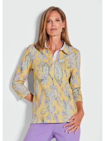 GOLDNER Poloshirt Poloshirt in gelb / gemustert