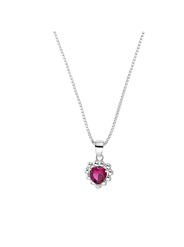 Amor Kette mit Anhänger Silber 925, rhodiniert in Pink