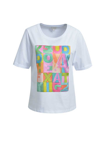 Milano Italy Rundhals T-Shirt mit 1/4-Ärmeln in White