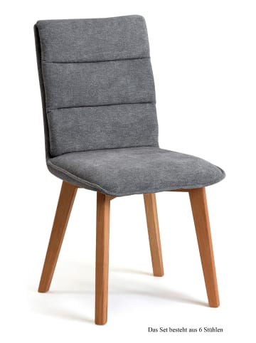 58 aufm Kessel ESSZIMMERSTUHL (6er-Set) Darija 47x92x60 Eiche geölt/Grau