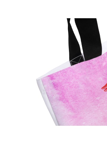 Mr. & Mrs. Panda Tasche Flamingo Yoga mit Spruch in Aquarell Pink