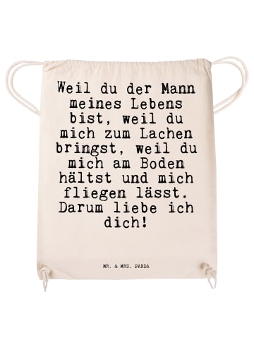 Mr. & Mrs. Panda stoff rucksack Weil du der Mann... mit Spruch in Creme