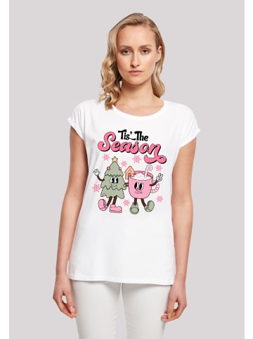 F4NT4STIC Extended Shoulder T-Shirt Tis The Season Tree Cocoa in weiß
