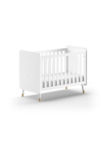 58 aufm Kessel BABYBETT Kamillah 124x96x68 aus MDF in Satin Weiß