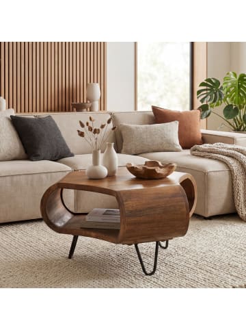 FineBuy Couchtisch in Braun / Mango / 60x60x39