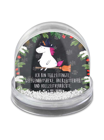 Mr. & Mrs. Panda Schneekugel Einhorn Hexe mit Spruch in Kreidetafel