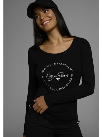 Kangaroos Langarmshirt in schwarz + weiß