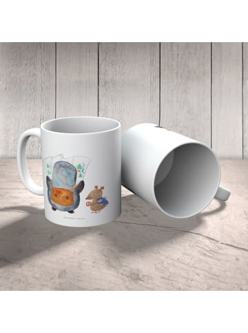 Mr. & Mrs. Panda Tasse Pinguin & Maus Wanderer ohne Spruch in Weiß