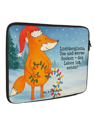 Mr. & Mrs. Panda Laptop Tasche Fuchs Weihnachten Design mit Spruch in Weiß