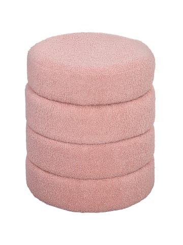 HOMCOM Fußhocker-Ø40 x 45H cm-Rosa
