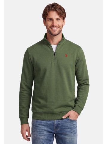 U.S. Polo Assn. U.S. POLO ASSN. Herren Pullover Half Zip P017 in Olive