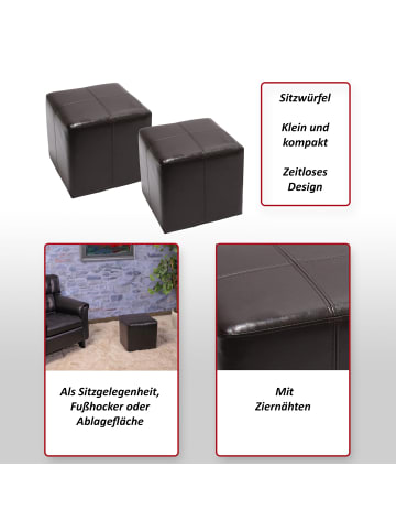 MCW 2er-Set Sitzhocker Carrara, 2er Set, braun