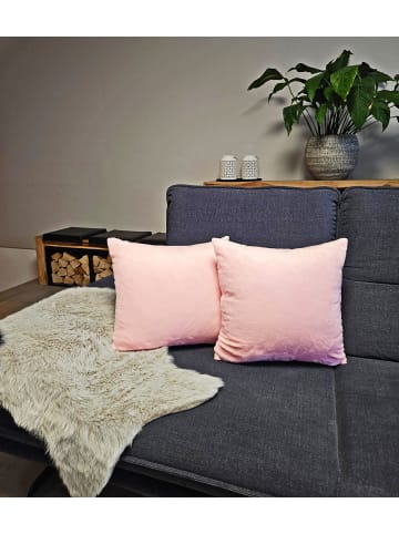 JACK 2er Set Teddy Flausch Kissen 45x45cm in Rosa