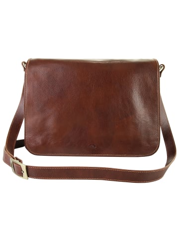 piké Messenger-Bag echt Leder in braun