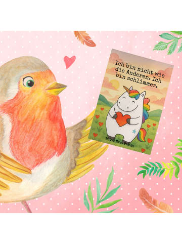 Mr. & Mrs. Panda Grußkarte Einhorn Herz Design mit Spruch in Weiß