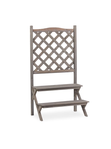 relaxdays Blumentreppe in Grau - (B)61 x (H)109 x (T)40  cm