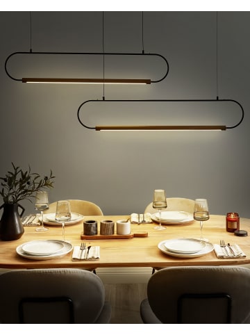 Beliani Pendelleuchten LOGONE in Schwarz/Braun - (W) 123 x (H) 213 x (L) 10 cm