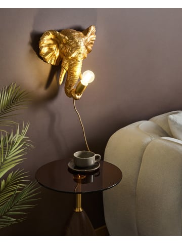 Beliani Wandleuchten ELEPHANTI in Gold/Messing - (W) 36 x (H) 34 x (L) 10 cm