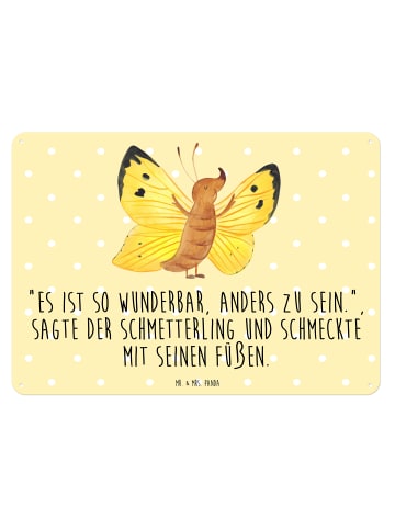 Mr. & Mrs. Panda tafel Schmetterling Zitronenfalter mit Spruch in Gelb Pastell