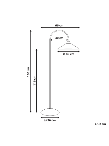 Beliani Stehleuchten SAVEGRE in Gold - (W) 66 x (H) 150 x (L) 40 cm