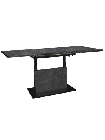 58 aufm Kessel COUCHTISCH Höhenverstellbar Else 3 120x56x70 Holz Keramikoptik Grau