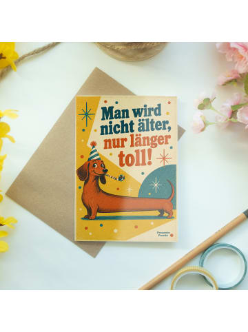 Mr. & Mrs. Panda Geburtstagskarte Dackel humorvoll Design mit Sp... in Weiß