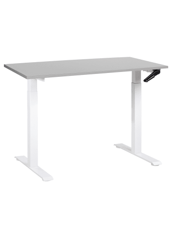 Beliani Höhenverstellbarer Schreibtisch DESTINES in Grau/Weiß