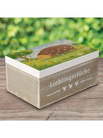 Mr. & Mrs. Panda Truhe Igel Herzen Design ohne Spruch in Weiß