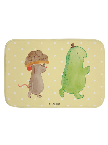 Mr. & Mrs. Panda Badematte Schildkröte Maus ohne Spruch in Gelb Pastell