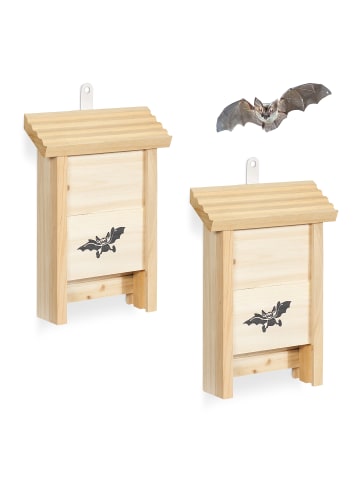 relaxdays 2 x Fledermauskasten in Natur