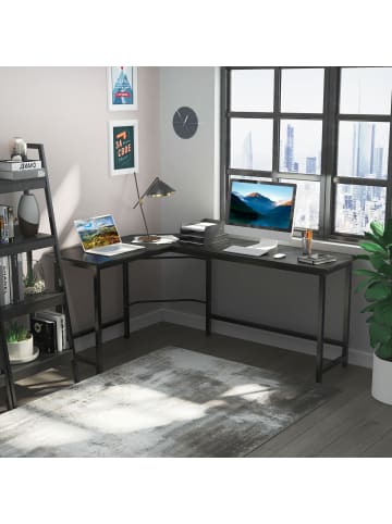 Vinsetto L-förmiger Schreibtisch-L168 x B120 x H75 cm-Schwarz