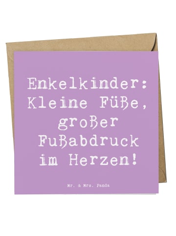 Mr. & Mrs. Panda Klappkarte Spruch Enkelkinder Fußabdruck mit Sp... in Lavendeltraum