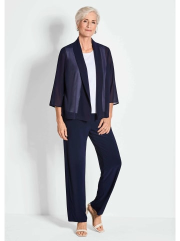 GOLDNER Blaue leichte Jacke mit Schalkragen, Halbarm in marine