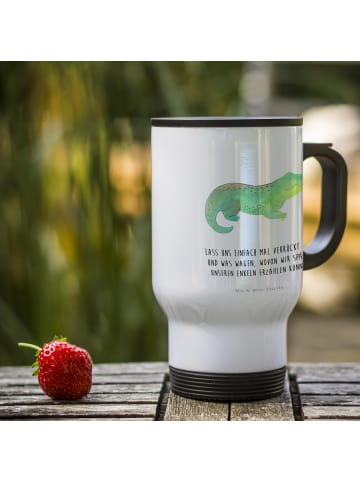 Mr. & Mrs. Panda Thermosbecher Krokodil mit Spruch in Weiß