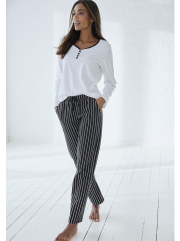 Vivance Active Pyjamahose in schwarz-weiß gestreift