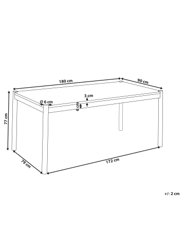 Beliani Esszimmertisch FONDIS in Braun - (W) 80 x (H) 77 x (L) 180 cm