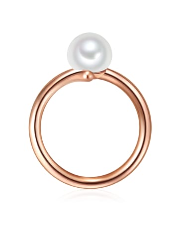 Valero Pearls Ring Sterling Silber Süßwasser-Zuchtperle in roségold