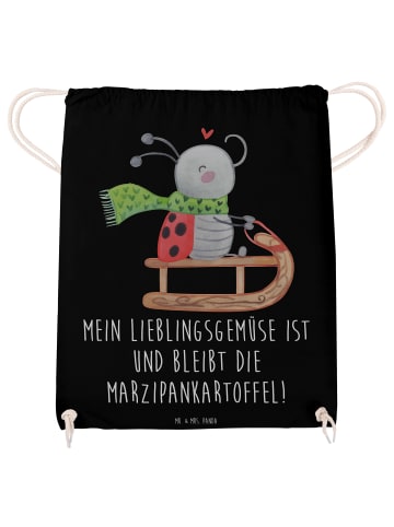 Mr. & Mrs. Panda Stoffbeutel Smörle Rodeln mit Spruch in Schwarz