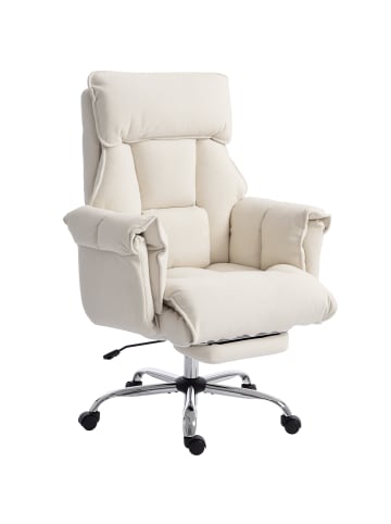 HOMCOM Bürostuhl in Cremeweiß 80L x 80B x 114H cm