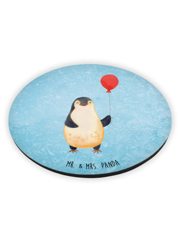 Mr. & Mrs. Panda Rund Magnet Pinguin Luftballon ohne Spruch in Eisblau