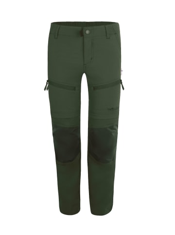 Trollkids Slim Fit Trekking Hose Zip Off "Nordfjord" in Waldgrün