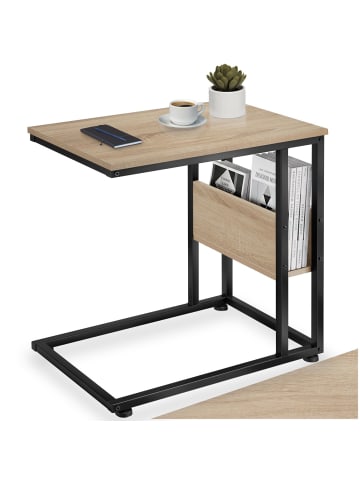 tectake Beistelltisch Wigan 55 x 36,5 x 60 cm, Industrial Holz hell, Eiche Sonoma