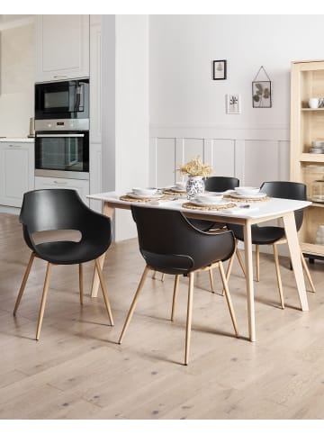 Beliani 4er-Set Esszimmerstuhl MILLERS in Schwarz/Braun