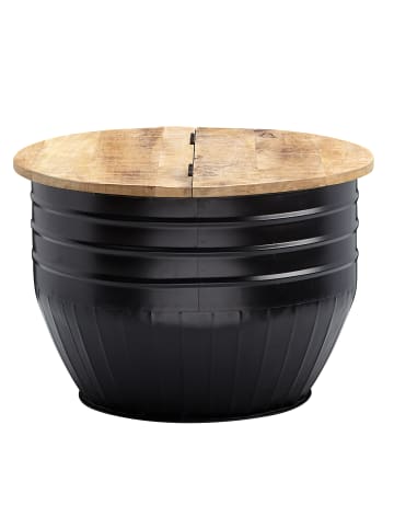 KADIMA DESIGN Couchtisch Mango Holz Metall 60x41x60 cm Industrial Style Rund