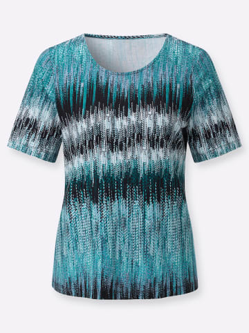 WITT WEIDEN Kurzarmshirt in mint-marine-bedruckt